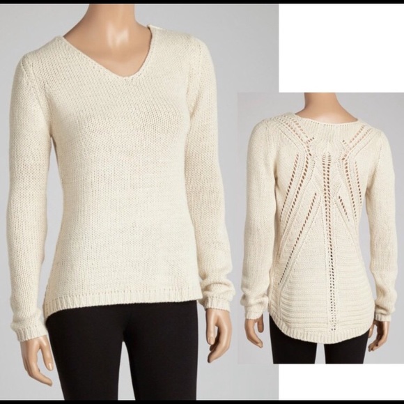 Zara Knit Cream Pointelle Sweater - Picture 9 of 10